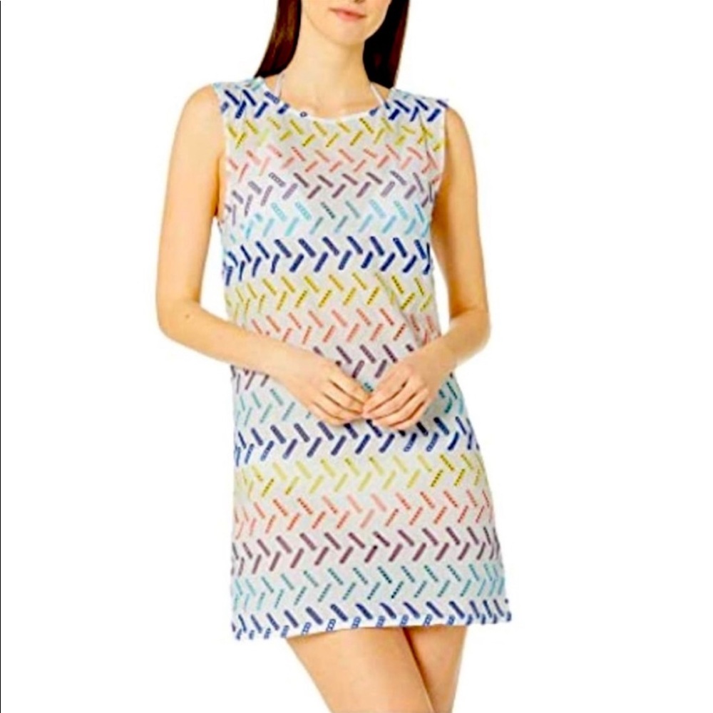 Onia Marina Mini Dress Geo Stitch